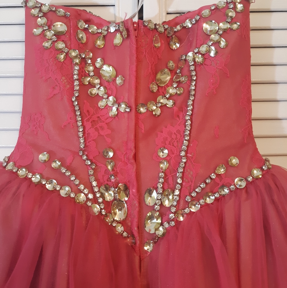 Sherri Hill gemstone tulle party mini dress sz 00 *X - Picture 8 of 8
